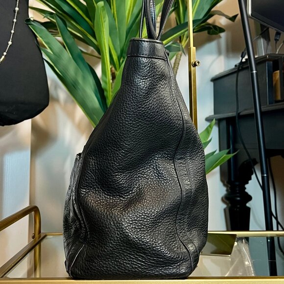 RARE!! AUTHENTIC TORY BURCH BLACK LEATHER JESSICA SHOULDER BAG - Picture 3 of 10